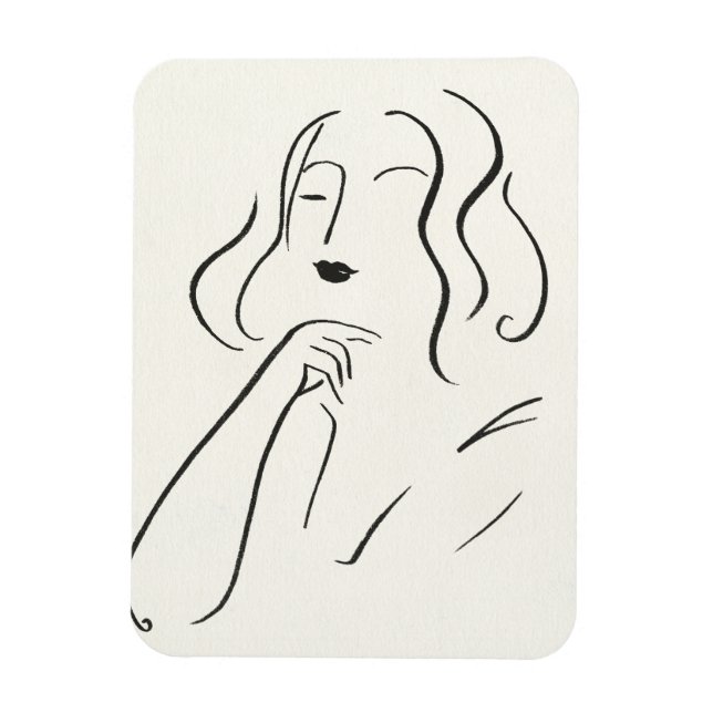 Simple Study - Sketch of a Woman Magnet (Vertical)