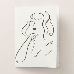 Simple Study - Sketch of a Woman Pocket Folder