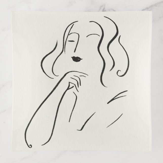 Simple Study - Sketch of a Woman Trinket Tray (Front)