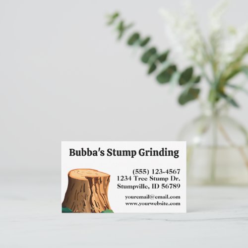 Simple Stump Grinding Business Card