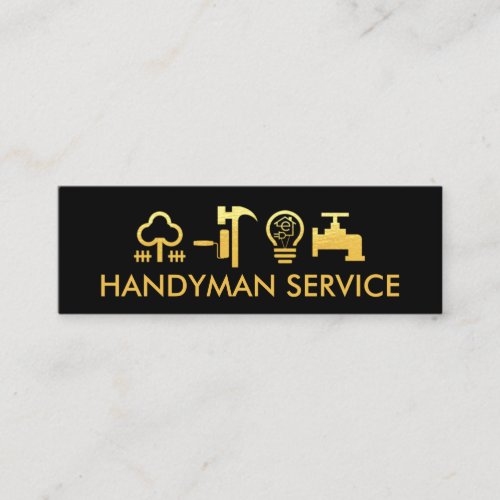 Simple Stunning Gold Handyman Tools Mini Business Card