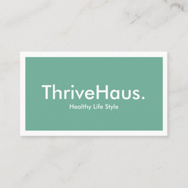 Simple Style Clean Lifestyle Calming Sage Green Business Card (Front)