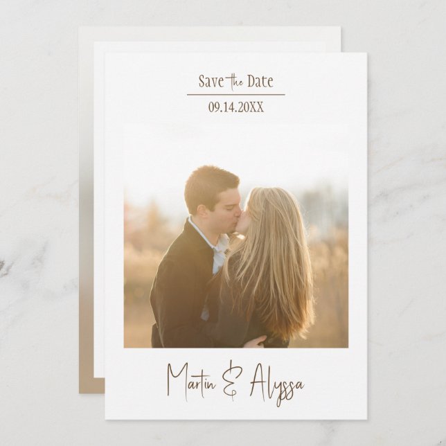 Simple Style Flat Save The Date Card (Front/Back)