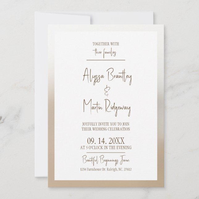 Simple Style Wedding Invitation Card (Front)