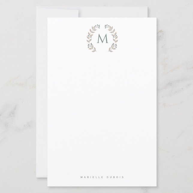 Simple Styled Monogram stationary (Front)