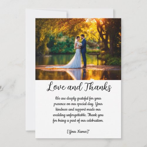 Simple styles wedding thank you card