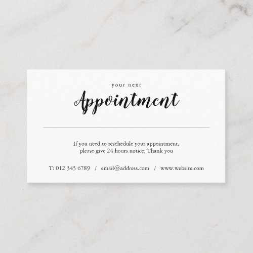 Simple Stylish Appointment Reminder Card