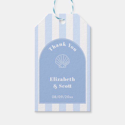 Simple Stylish Arch Coastal Wedding Favor Tags