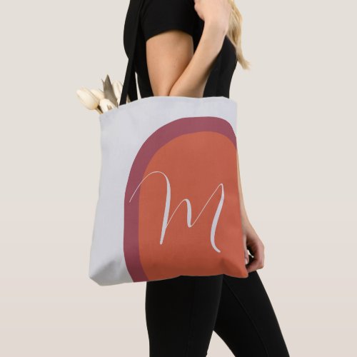 Simple Stylish Arch with Any Monogram Initial Tote Bag