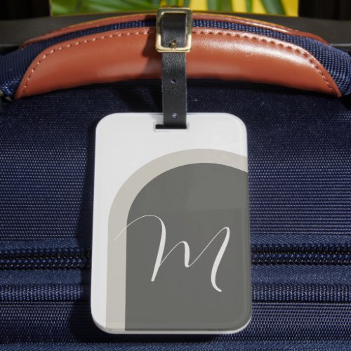 Simple Stylish Arch with Large Monogram Initial Luggage Tag