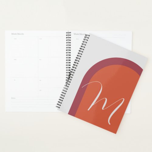 Simple Stylish Arch with Large Monogram Initial Planner