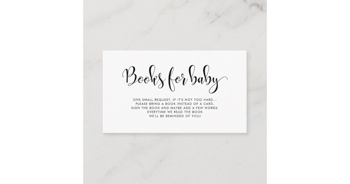 Simple stylish baby shower book request card | Zazzle