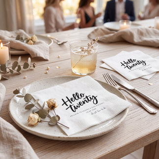  Simple  stylish black and white  birthday party Napkins
