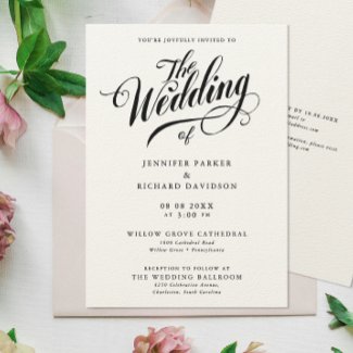 Simple Stylish Black And White Calligraphy Wedding