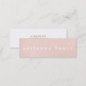 Simple Stylish Blush Pink Faux Linen Beauty Spa 3 Mini Business Card (Front/Back)