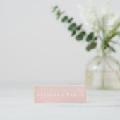 Simple Stylish Blush Pink Faux Linen Beauty Spa 3 Mini Business Card (Standing Front)