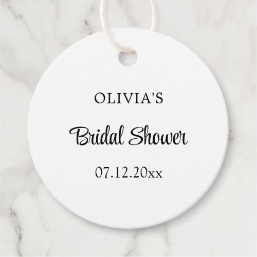 Simple Stylish Bridal Shower Favor Tags