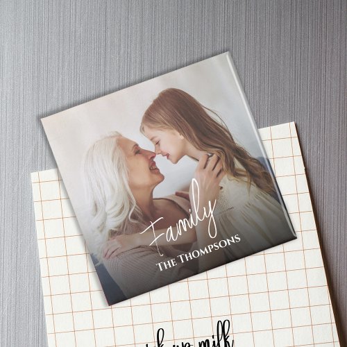 Simple Stylish Calligraphy Script Photo Overlay Magnet