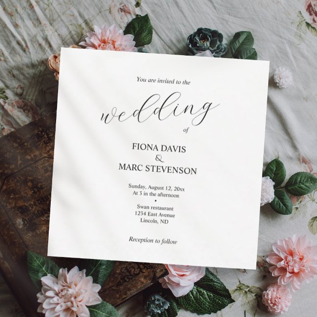 Simple stylish calligraphy wedding invitation  (Creator Uploaded)