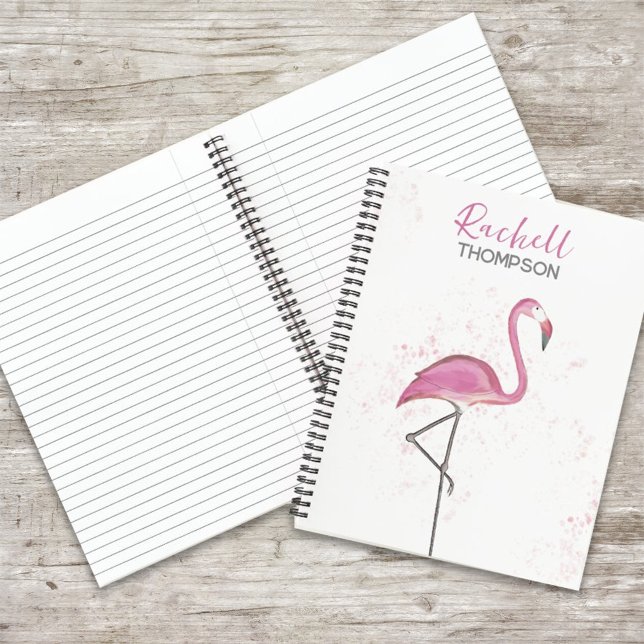 Simple Stylish Chic Pink Flamingo Watercolor Notebook (Creator Uploaded)