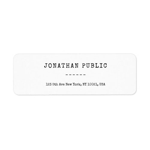 Simple Stylish Classic Look Template Address Label