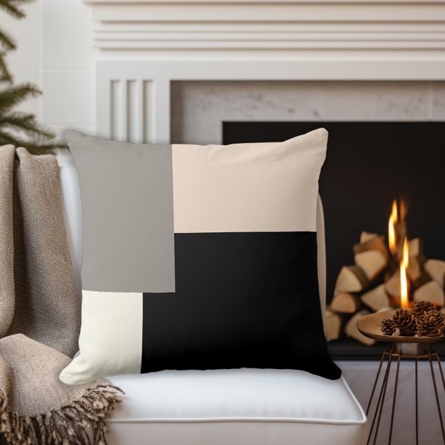 Simple Stylish Color Block Pattern Throw Pillow (Creator Uploaded)