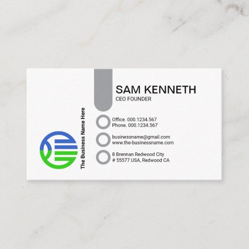 Simple Stylish Column Button CEO Founder Business Card