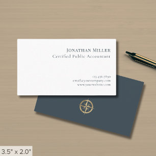 Simple Stylish Compass Logo Business Card