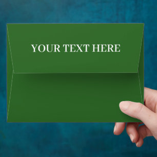 SIMPLE STYLISH CUSTOMIZED NAME MODERN DARK GREEN ENVELOPE