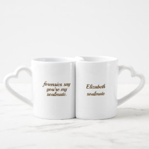 SIMPLE STYLISH CUSTOMIZED NAME SOULMATE WEDDING COFFEE MUG SET