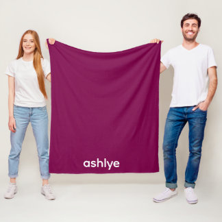 SIMPLE STYLISH CUSTOMIZED NAME WINE FLEECE BLANKET