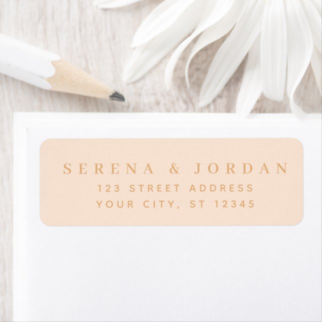 SIMPLE STYLISH CUSTOMIZED WEDDING CREAM ADDRESS LABEL (Insitu)