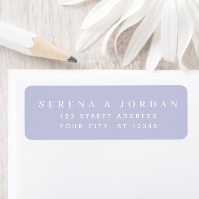 SIMPLE STYLISH CUSTOMIZED WEDDING LILAC ADDRESS LABEL (Insitu)
