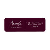 Simple Stylish Dark Red Modern Cursive Label | Zazzle