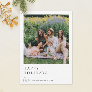 Simple Stylish Editable Custom Photo Holiday Card