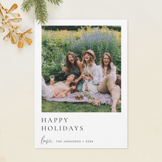 Simple Stylish Editable Custom Photo Holiday Card (Creator Uploaded)