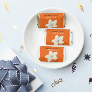 Simple Stylish Elegant Orange White Lily Floral   Hershey's Miniatures
