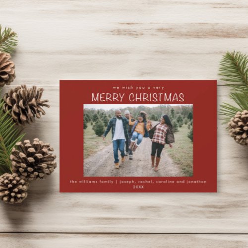Simple Stylish Family Photo Christmas Holiday Card