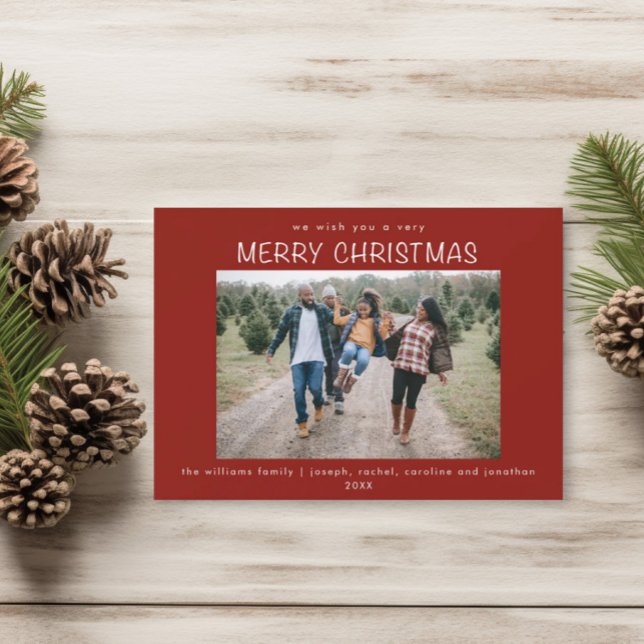 Simple Stylish Family Photo Christmas Holiday Card (Creator Uploaded)