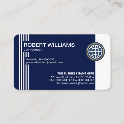 Simple Stylish Futuristic Lines CEO Founder Business Card