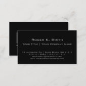 Simple Stylish Gray on Black Customizable Pro Business Card (Front/Back)