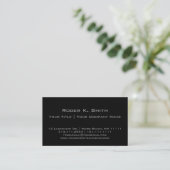 Simple Stylish Gray on Black Customizable Pro Business Card (Standing Front)