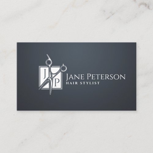 Simple stylish Hairstylist monogram Business Card