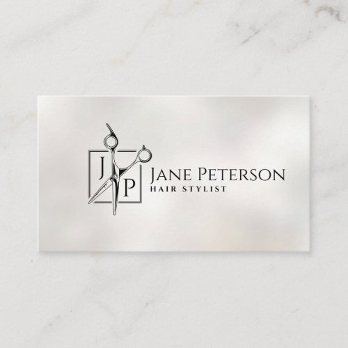 Simple stylish Hairstylist monogram Business Card