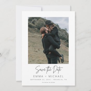Simple Stylish Handwritten Save The Date Photo by thepixelprojekt at Zazzle