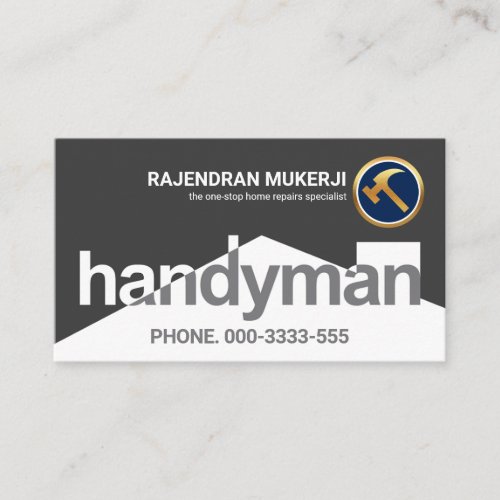 Simple Stylish Handyman Rooftop Signage Business Card