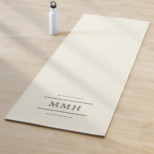 Simple Stylish Ivory Monogram Yoga Mat