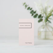 Simple Stylish Light Pink Beauty Salon and Spa Business Card (Standing Front)