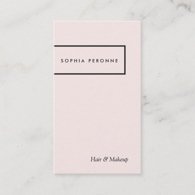 Simple Stylish Light Pink Beauty Salon and Spa Business Card (Front)