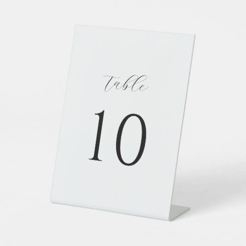 Simple Stylish Minimal Wedding Table Numbers Pedestal Sign